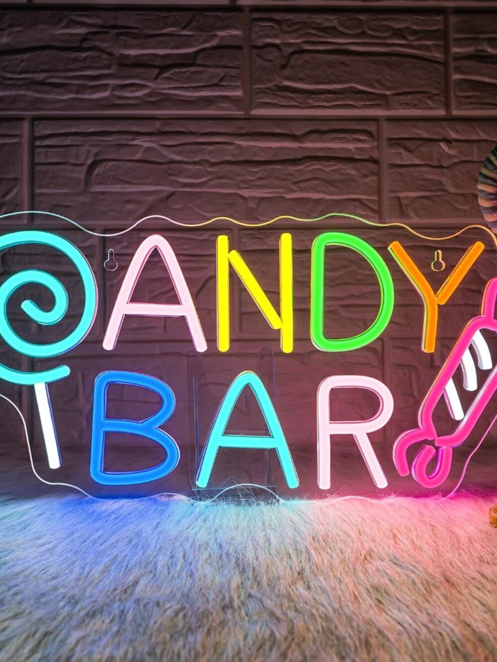 Neon Sign Colorful LED Night Wall Light Decor for Lollipop Store